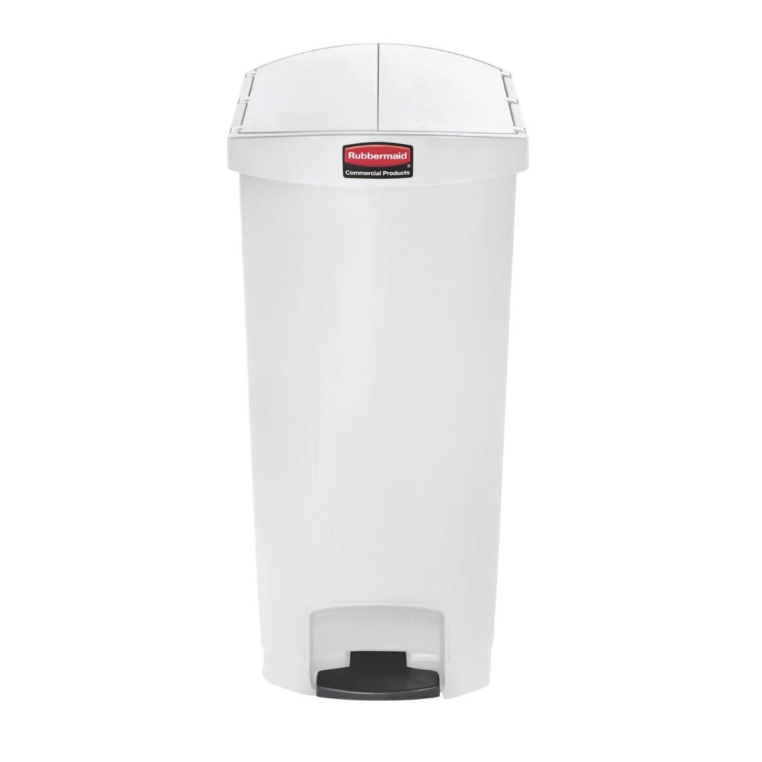 Rubbermaid Slim Jim End Step on Pedal Bin White 68 Ltr