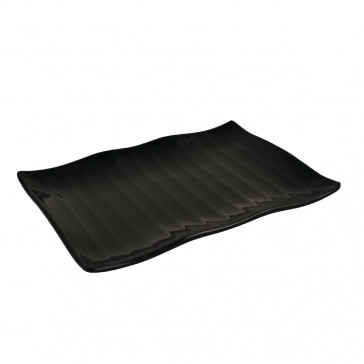 Dalebrook Ribbed Wavy Platter 300 x 210mm Black