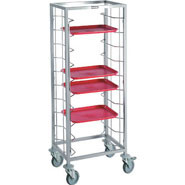 Self Clearing Trolley - Single, 10 tray capacity (trays not included).