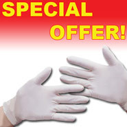 Opaque Latex Gloves, Size large. 10 x dispenser pack of 100.