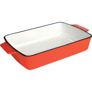 Orange Rectangular Dish, 360(w) x 210(d) x 65(h)mm