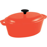 Orange Oval Casserole Dish, 3.75 litre casserole dish with lid