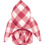 Gingham Polyester - Red & White Check, Napkin. 406 x 406mm (16 x 16"). Box Qty 10