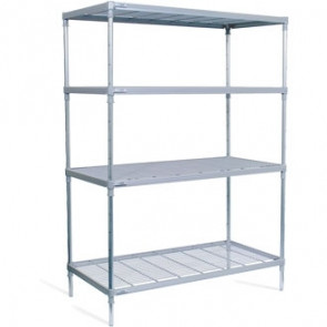 4 Tier Nylon Coated Wire Shelving on Castors 1825x 1475x 391mm