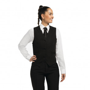 Ladies Waistcoat Black with Black Buttons Size 10