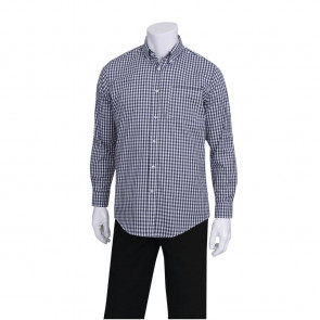 Uniform Works Mens Dress Shirt Dark Navy Gingham S