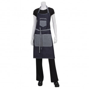 Chef Works Urban Bronx Bib Apron with Scoop Neck Indigo