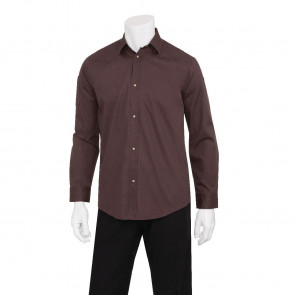 Chef Works Urban Mens Fremont Denim Shirt Brown M