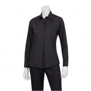 Uniform Works Womens Long Sleeve Dress Shirt Black L