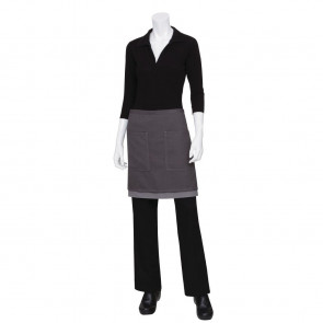 Chef Works Soho Wide Half Bistro Apron with Colour Block Charcoal Grey