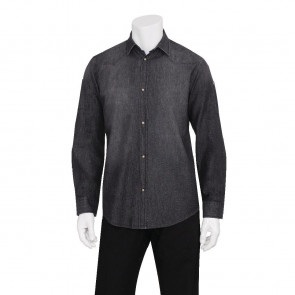 Chef Works Urban Trenton Denim Long Sleeve Shirt Black XS