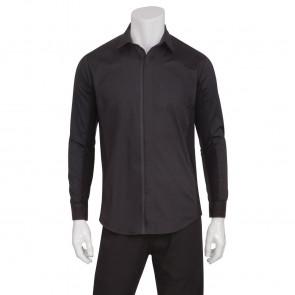 Chef Works Mens Front Zip Shirt Black XS