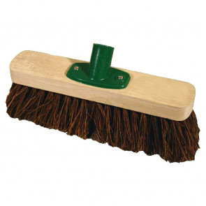 Jantex Wooden Broom Head Stiff Bassine 12in