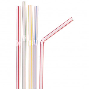 Fiesta Striped Flexible Straws