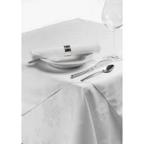 Roslin Woven Rose Tablecloth White 35in