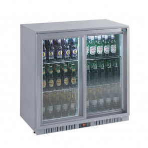 Lec Back Bar Bottle Cooler Sliding Doors 180 Bottles