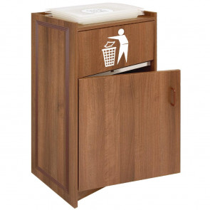 Walnut Litter Bin with Tray Stand 90Ltr