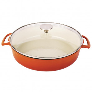 Vogue Round Shallow Casserole Dish Orange 3.5L