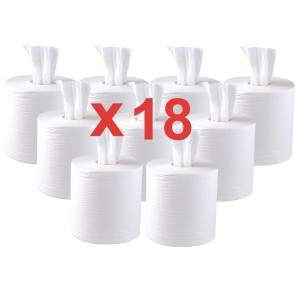 Jantex Centrefeed White Roll 18 Pack