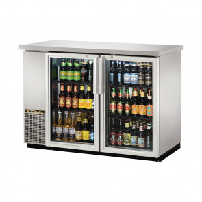 True Back Bar Cooler with Hinged Doors in Silver TBB2448GS