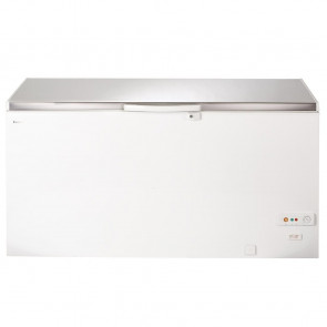 Lec White Chest Freezer with Stainless Steel Lid 490Ltr