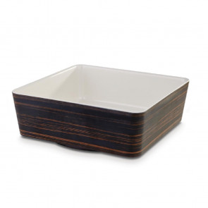 APS Plus Melamine Square Bowl Oak and Cream 4 Ltr