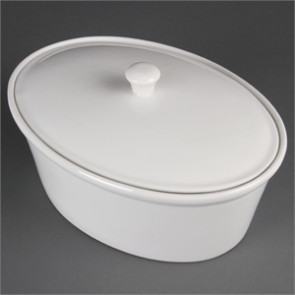 Olympia Whiteware Oval Casserole Dish 2.2Ltr