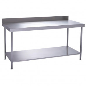 Parry Fully Welded Stainless Steel Wall Table with Undershelf 1800x600mm