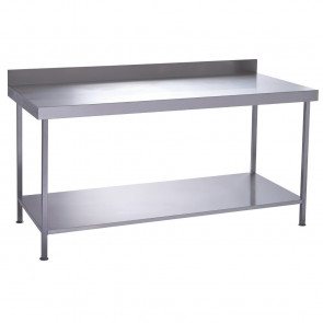 Parry Fully Welded Stainless Steel Wall Table with Undershelf 1500x600mm