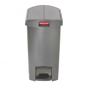 Rubbermaid Slim Jim End Step on Pedal Bin Grey 30 Ltr