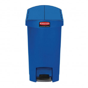 Rubbermaid Slim Jim End Step on Pedal Bin Blue 30 Ltr