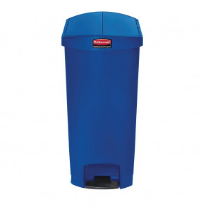 Rubbermaid Slim Jim End Step on Pedal Bin Blue 68 Ltr