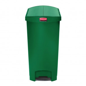 Rubbermaid Slim Jim End Step on Pedal Bin Green 90 Ltr