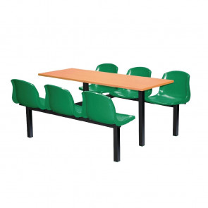 Bolero Six Seater Dual Access Canteen Unit Beech and Green