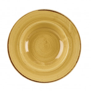 Churchill Stonecast Round Wide Rim Bowls Mustard Seed Yellow 280mm