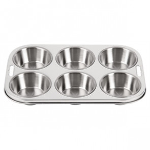 Vogue Aluminium 6 Cup Deep Muffin Tray