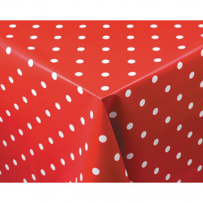 PVC Polka Dot Tablecloth Red 35in
