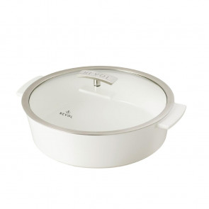 Revol Revolution Round Cocotte Glass Lid White Body