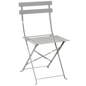 Bolero Grey Pavement Style Steel Folding Chairs (Pack of 2)