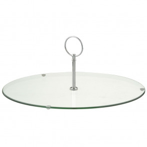Glass Cheese Platter with Handle