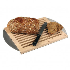 APS Wood Cutting Board with Stainless Steel Tray