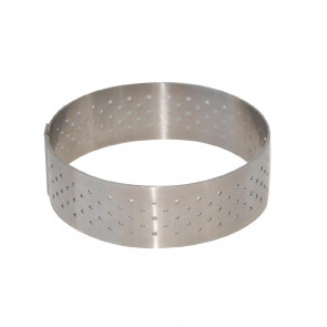 De Buyer Perforated Stainless Steel Tart Ring 105 x 20mm