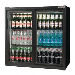 Autonumis Popular Double Sliding Door Maxi Back Bar Cooler Black A21012