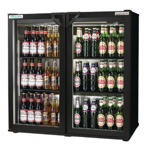 Autonumis EcoChill Double Hinged Door Maxi Back Bar Cooler, Black A21062