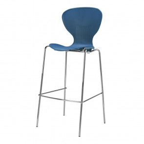 Bolero Stacking Blue Plastic High Stool (Pack of 4)