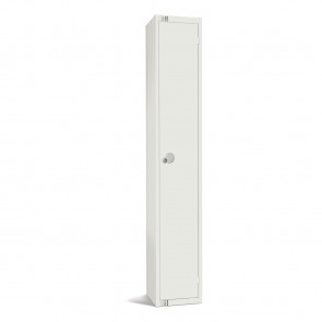 Elite Single Door Camlock Locker White