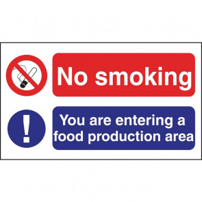 No Smoking Food Production Sign