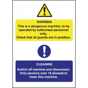 Dangerous Machine Cleaning Sign