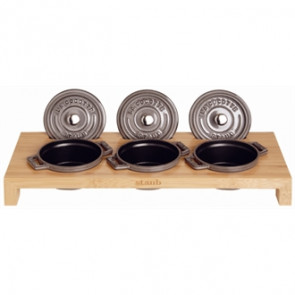 Staub Bamboo Stand for 3 Mini Cocottes