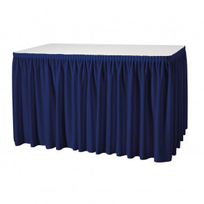 Dark Blue Table Skirting - Plisse Style